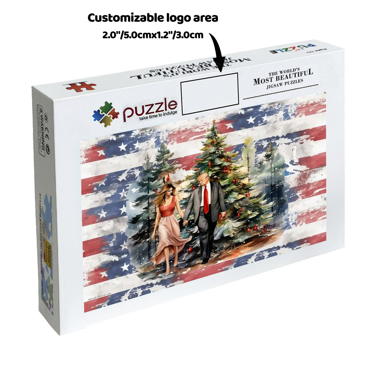 Donald & Melania Trump in Woods - Wooden Jigsaw Puzzle 300 pcs (Horizontal)