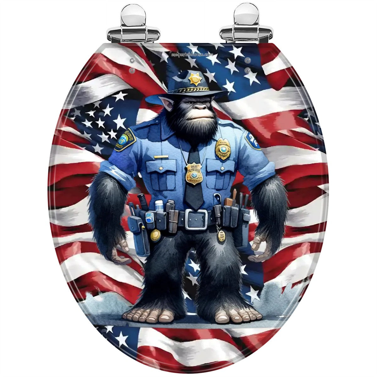 Bigfoot / Sasquatch Police Officer, Universal Toilet Seat
