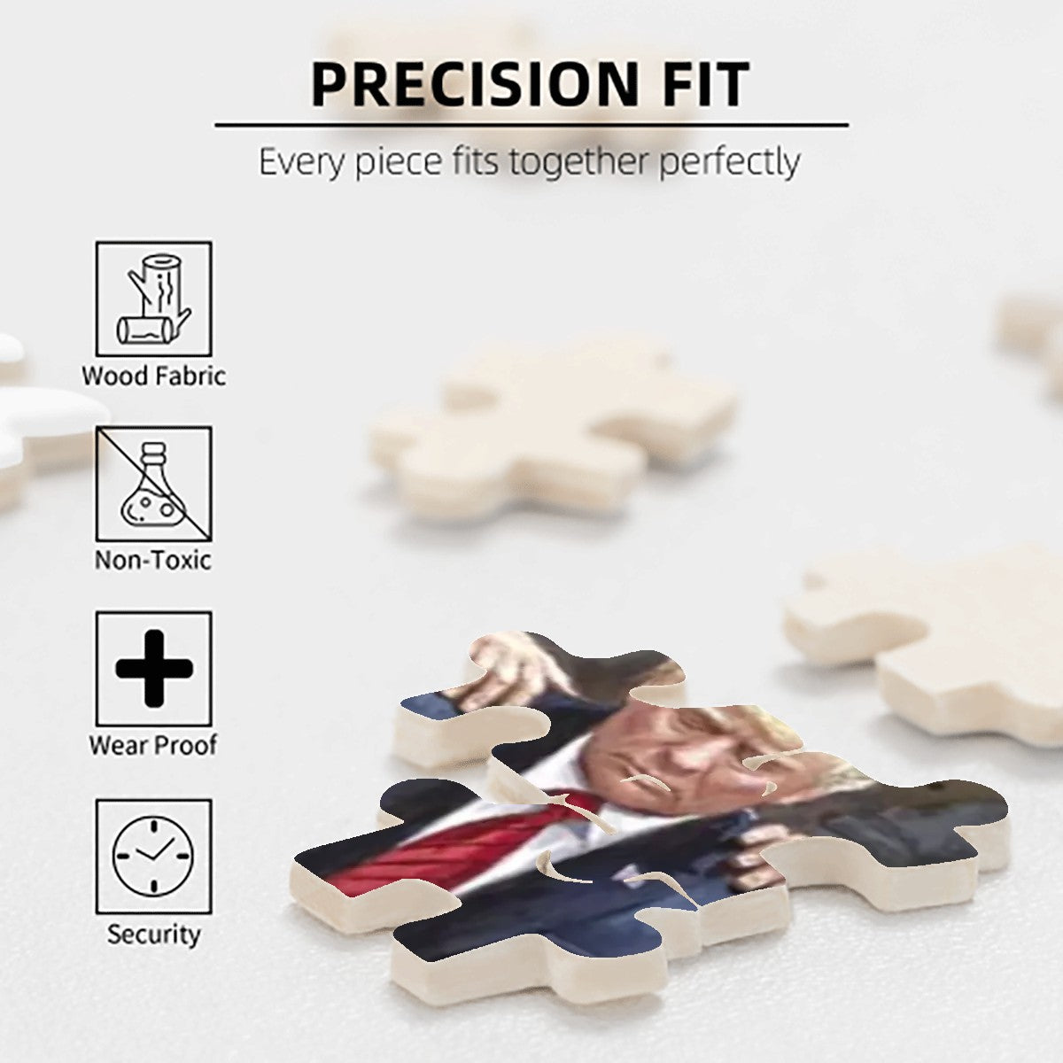 Donald Trump With Historical Figures Wooden Jigsaw Puzzle 300 pcs (Horizontal)