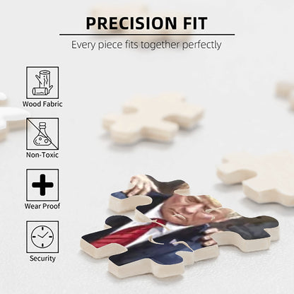 Donald Trump With Historical Figures Wooden Jigsaw Puzzle 300 pcs (Horizontal)