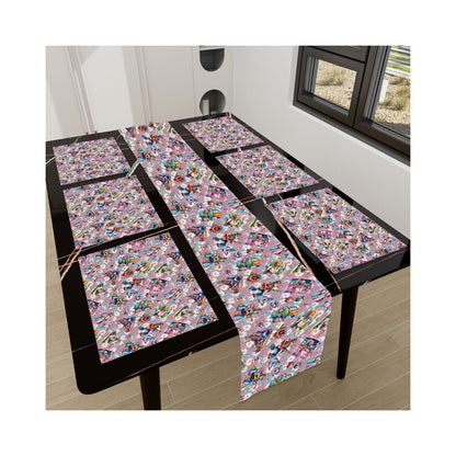 8 Patriotic Designs, Table Runner Placemat Set 7 Pieces