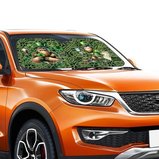 St Patrick Bigfoot / Sasquatch, Auto Car Windshield Sun Shade