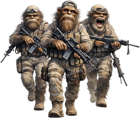 3 Sasquatch Bigfoot Soldiers Digital Download