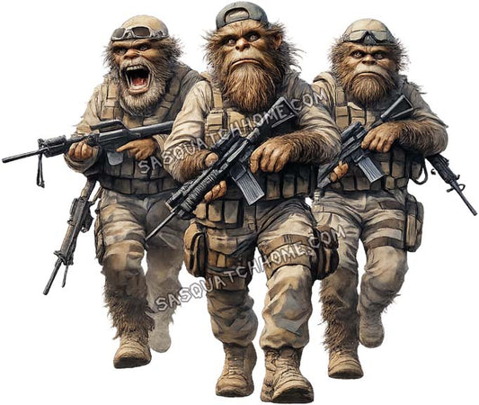 3 Sasquatch Bigfoot Soldiers Digital Download