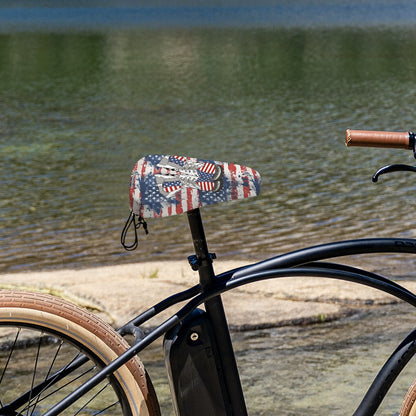 Military Boots on Flag, Waterproof Bike Seat Cover