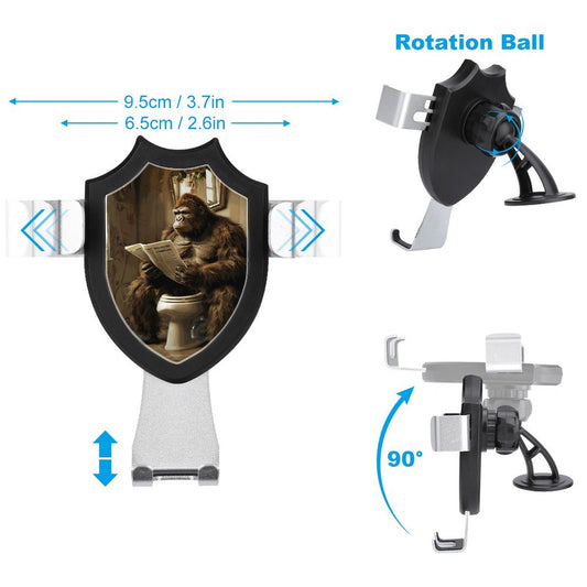 Bigfoot On Toilet Car Mount Mobile Phone Holder