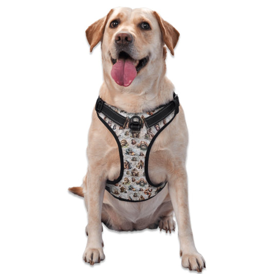 Dog Harness Bigfoot / Sasquatch Designs, collar, front and back latch - PERSONALIZE