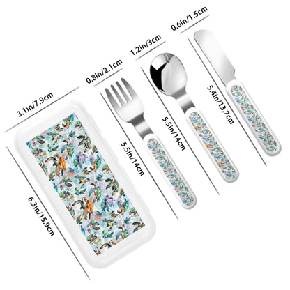 10 Animal Themed Kids Straight Handled Cutlery Set