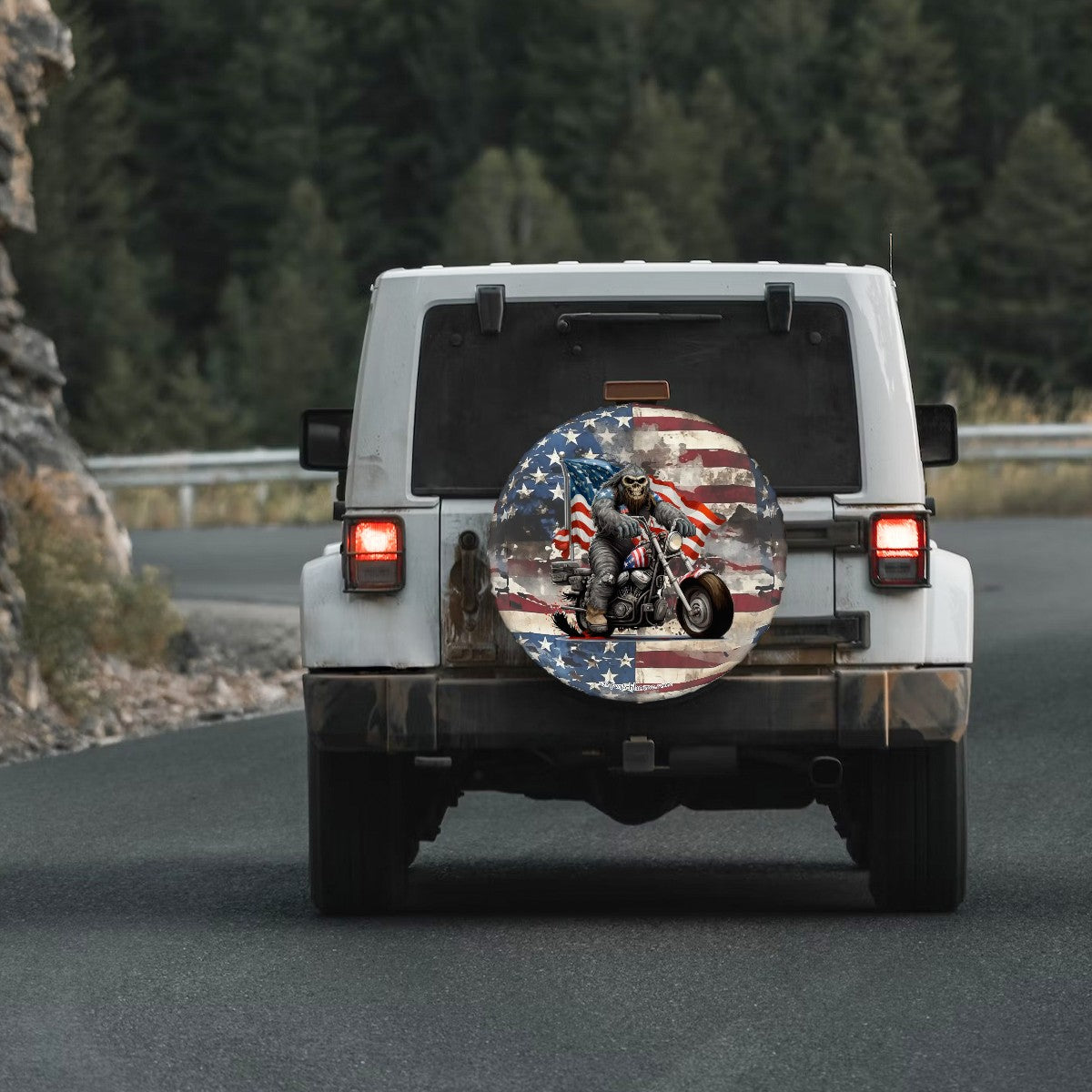 Motorcycle Sasquatch Bigfoot Tire Cover - Protect Your Spare with Style