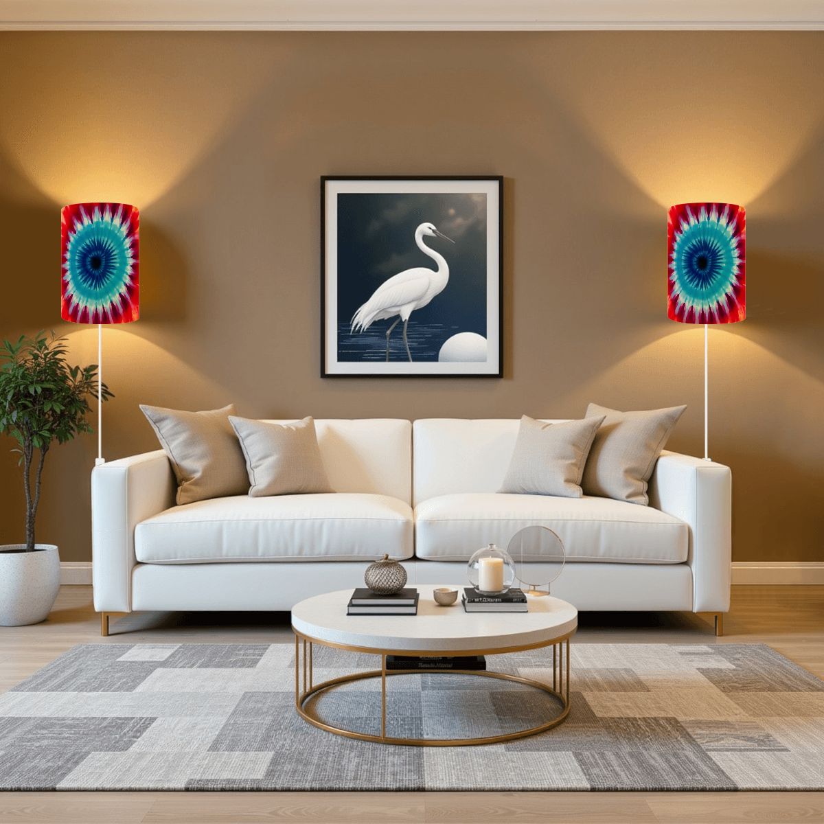 19 Tie Dye Designs, Wall Sconces, Set of 2, Plug In