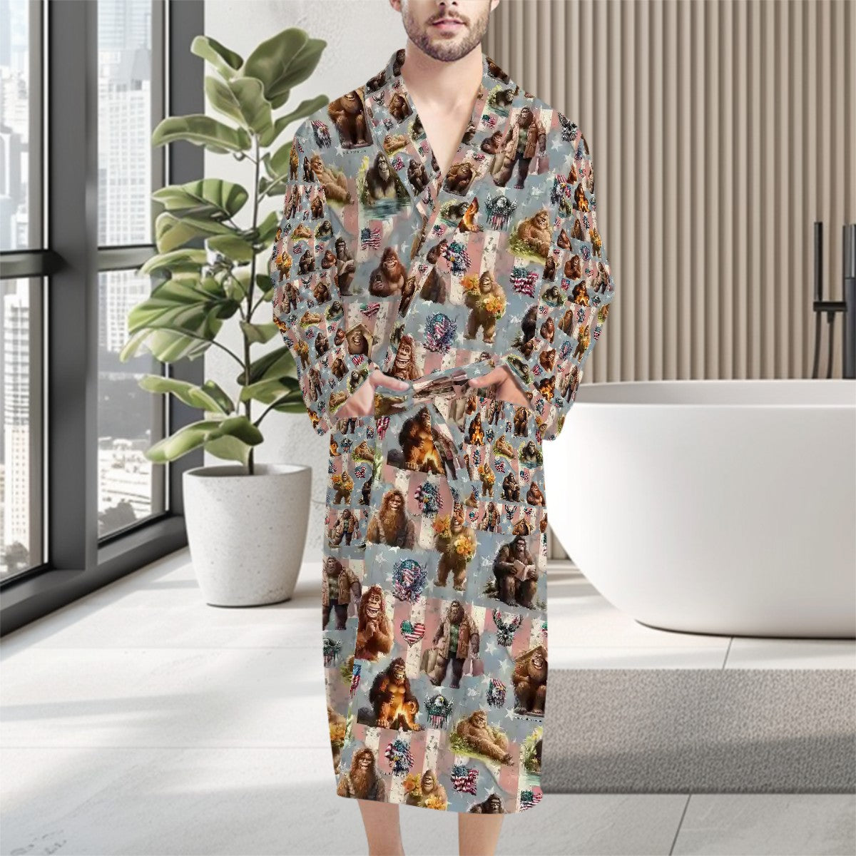 20 Bigfoot, Sasquatch Designs,  Polyester Bath Robe