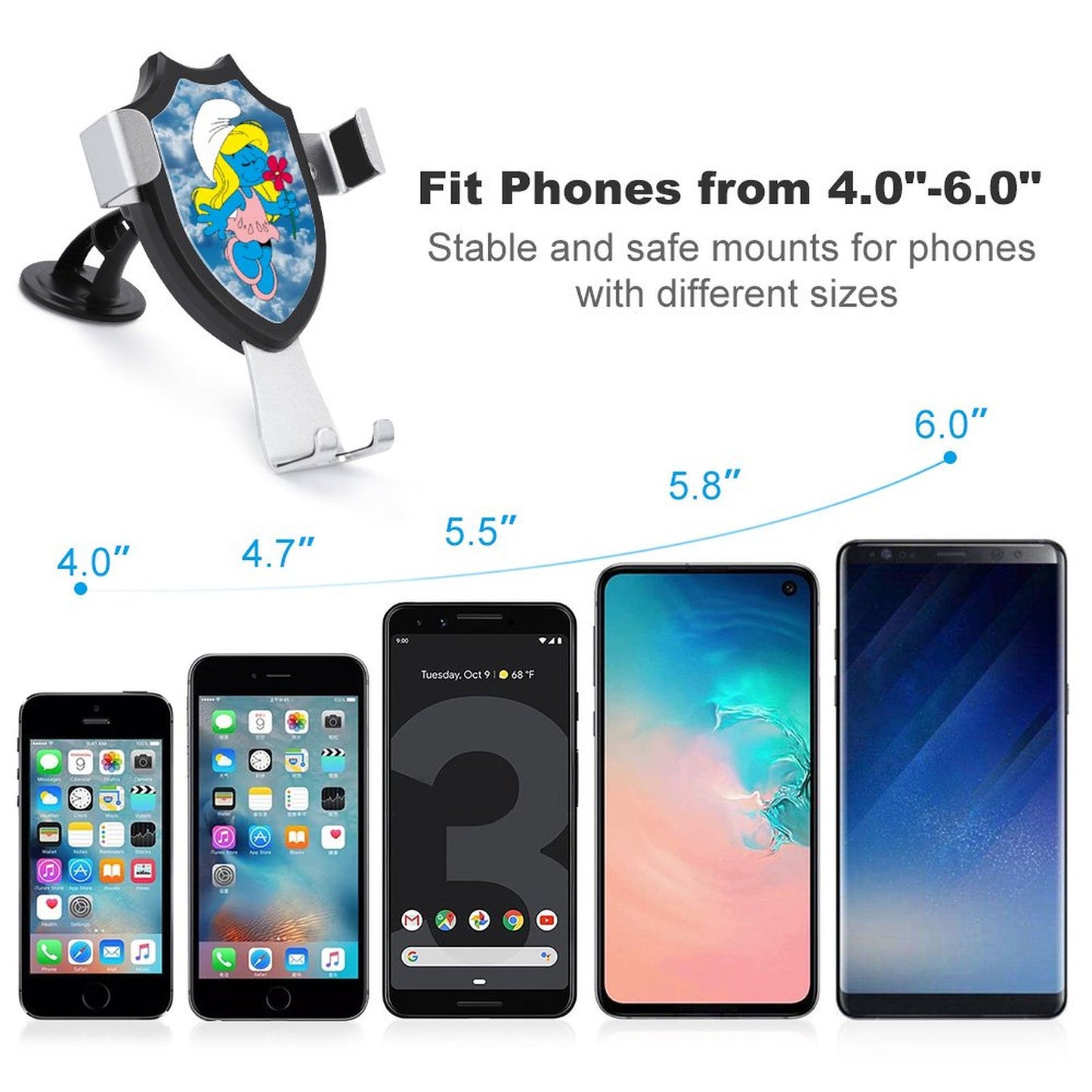 Smurfette Car Mount Mobile Phone Holder