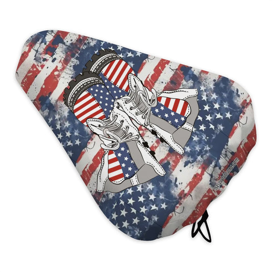 Military Boots on Flag, Waterproof Bike Seat Cover