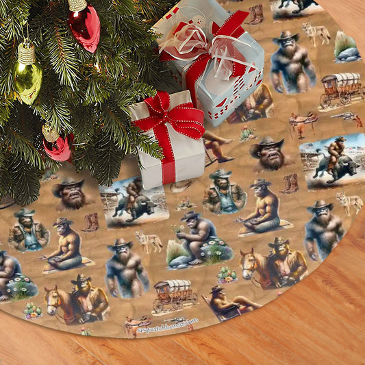 20 Bigfoot Sasquatch Designs, Plush Christmas Tree Skirt
