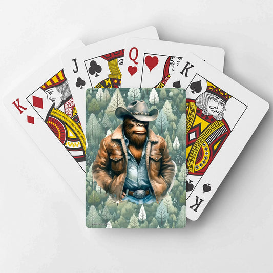 Cowboy Sasquatch, Bigfoot, Poker Playing Cards