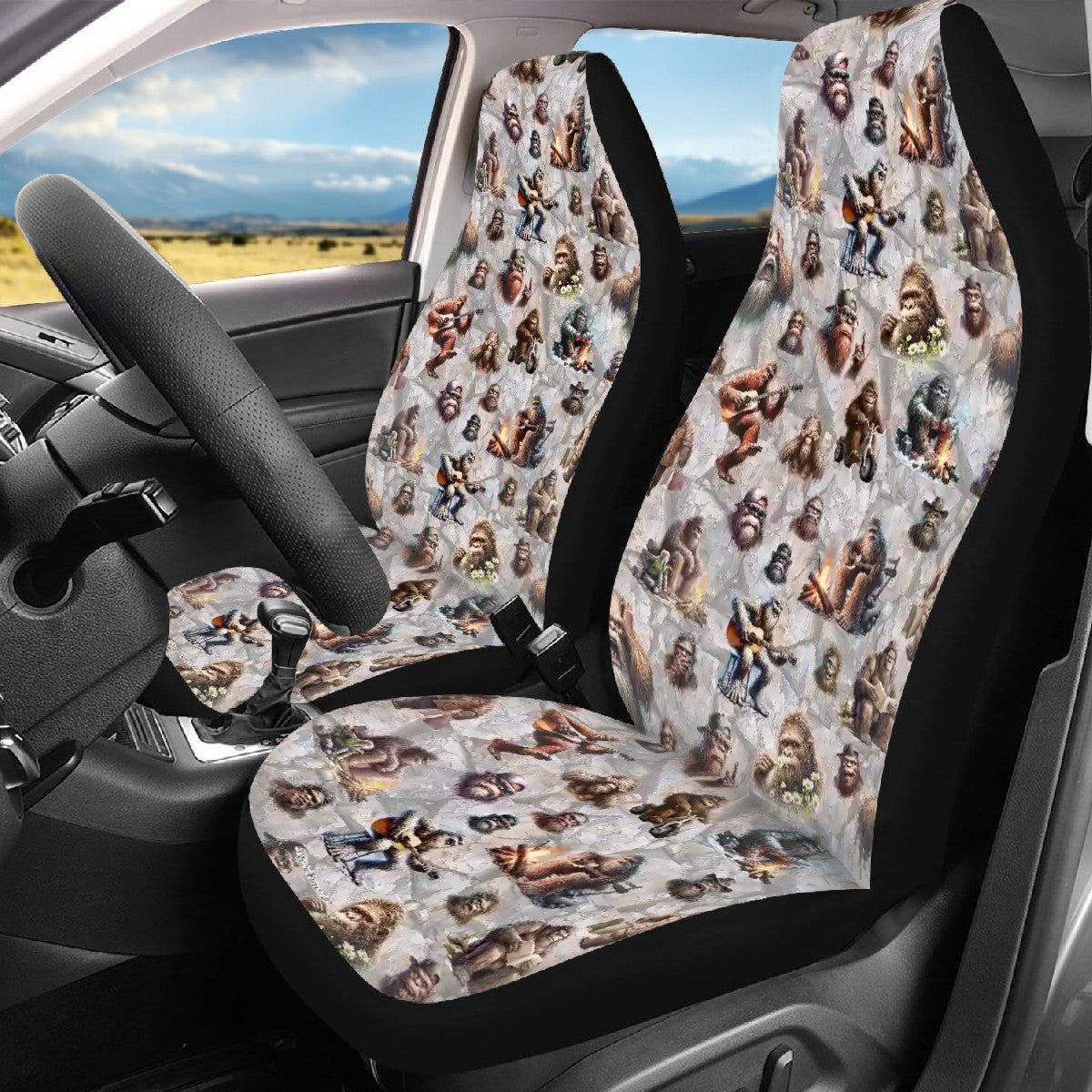 20 Bigfoot / Sasquatch Designs, Car Seat Covers Full Set -  Sasquatch Seat Covers, Sasquatch Car Set, Car Accessory