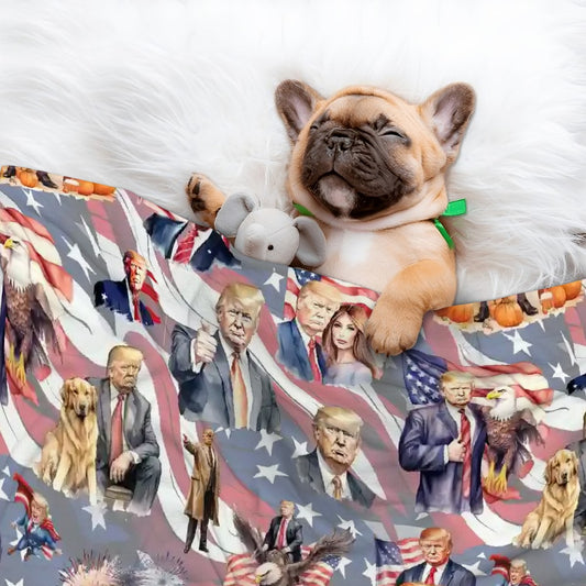 Donald Trump, MAGA, Fluffy, Soft Dog Blanket