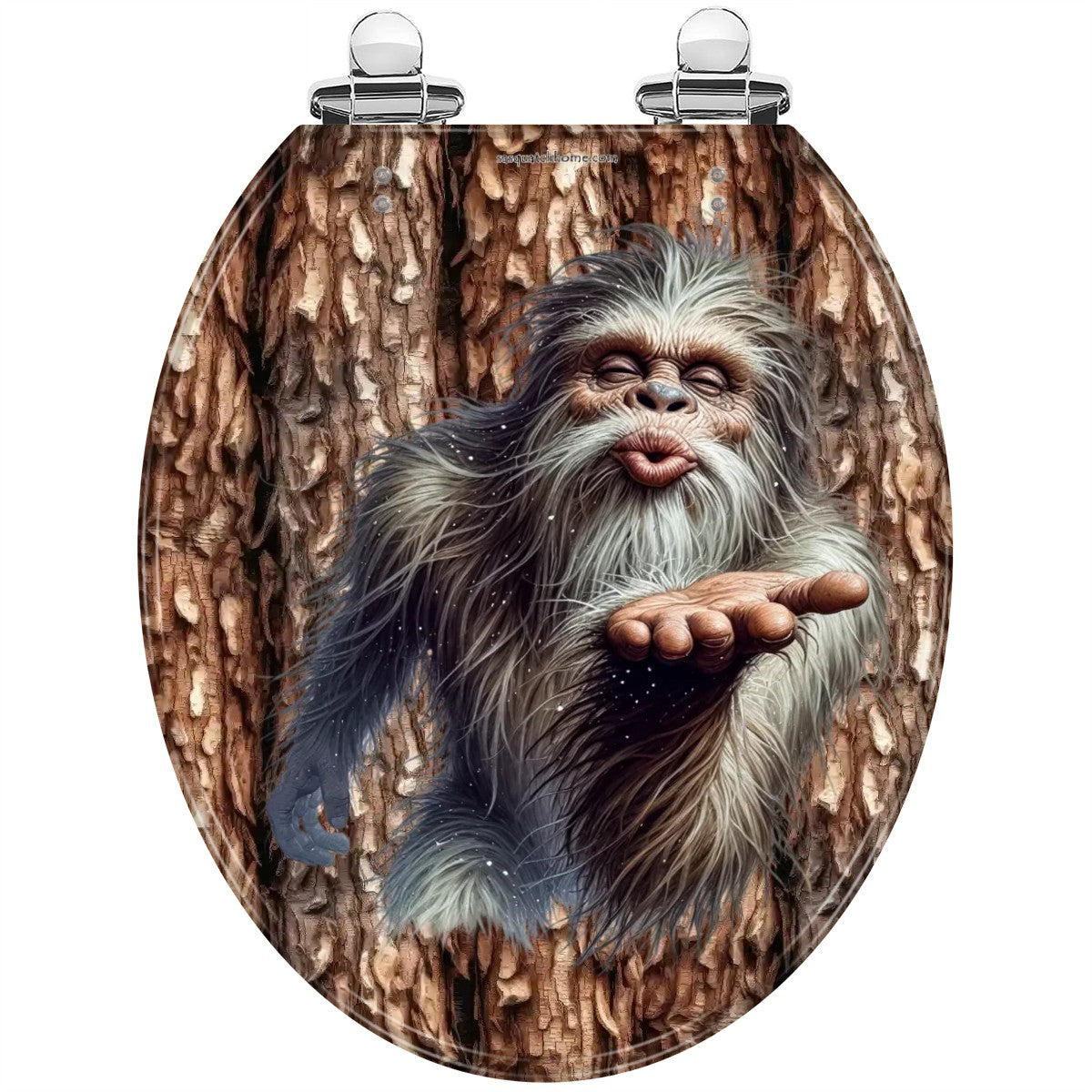 Bigfoot / Sasquatch "A kiss for you.." Universal Toilet Seat