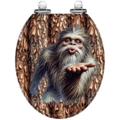 Bigfoot / Sasquatch "A kiss for you.." Universal Toilet Seat