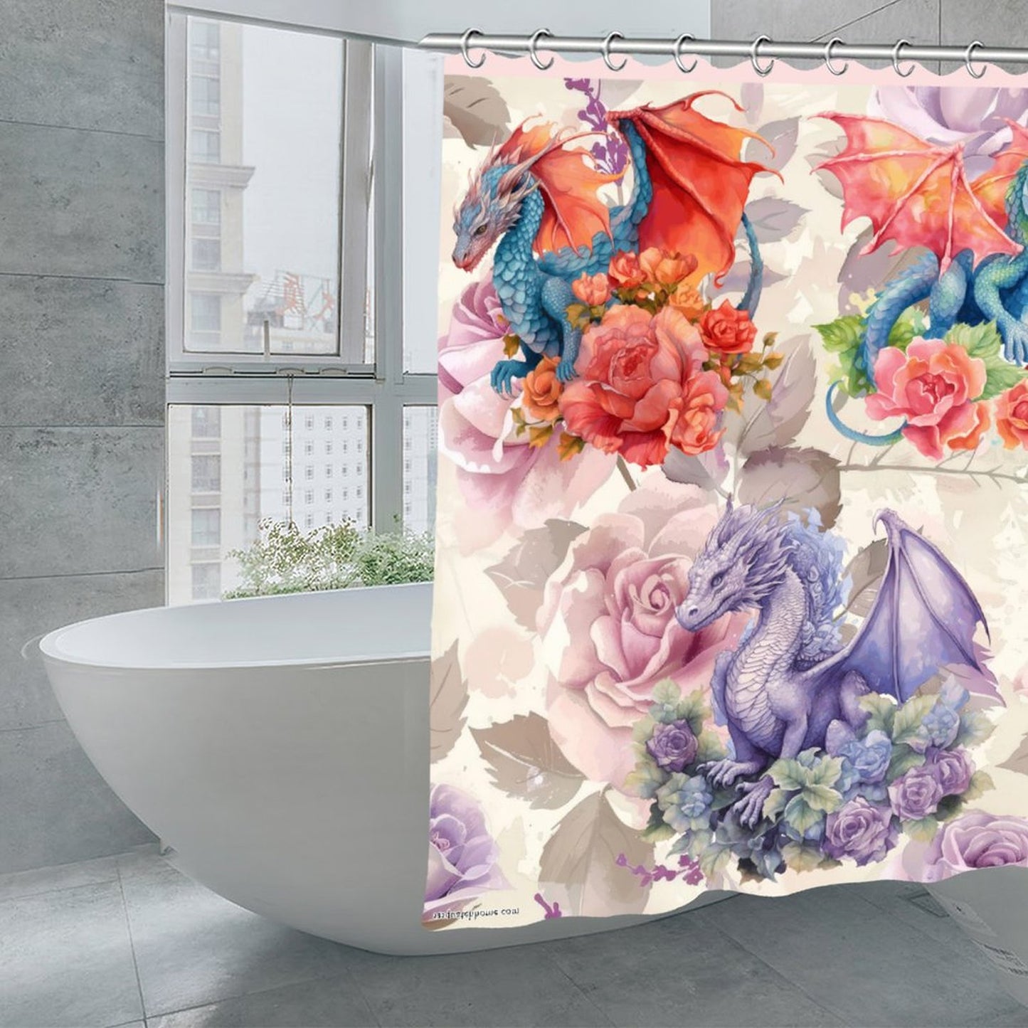 Dragon Fantasy Waterproof Shower Curtain