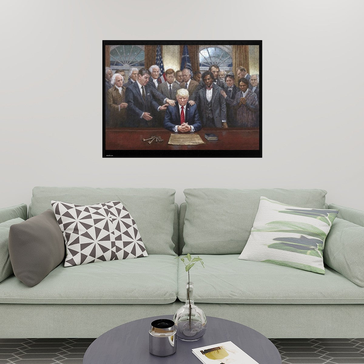 Donald Trump W Historical People, Wooden Jigsaw Puzzle 500pcs (Horizontal)