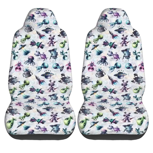 6 Alien Designs, Set of 2 Front Auto Seat Cover