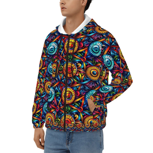 Psychedelic Designed Adult Zip Up Hoodie