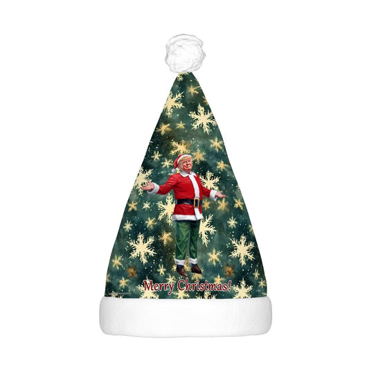Donald Trump Santa Adult Plush Santa Hat with Light