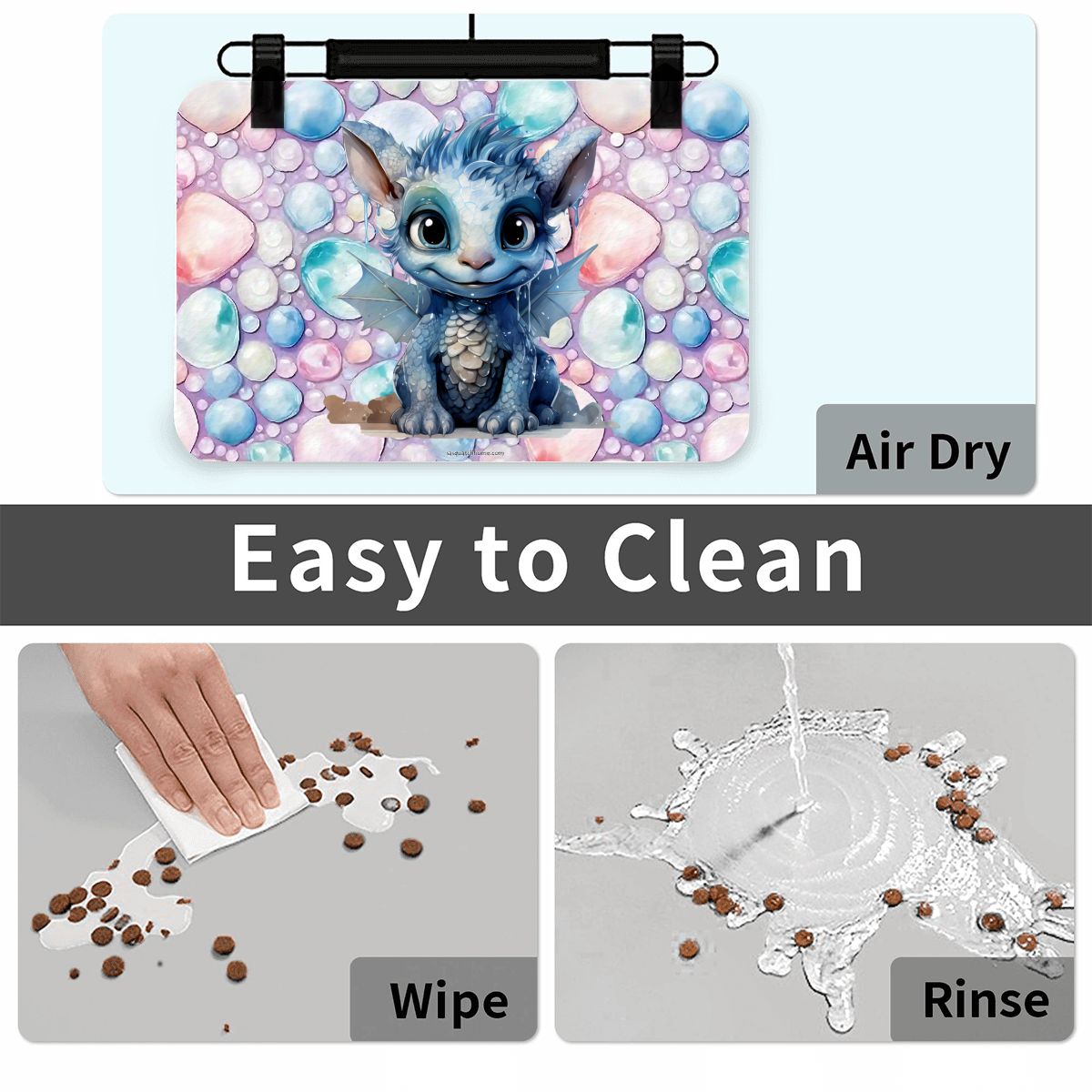 Baby Dragon, Waterproof Pet Food Mat