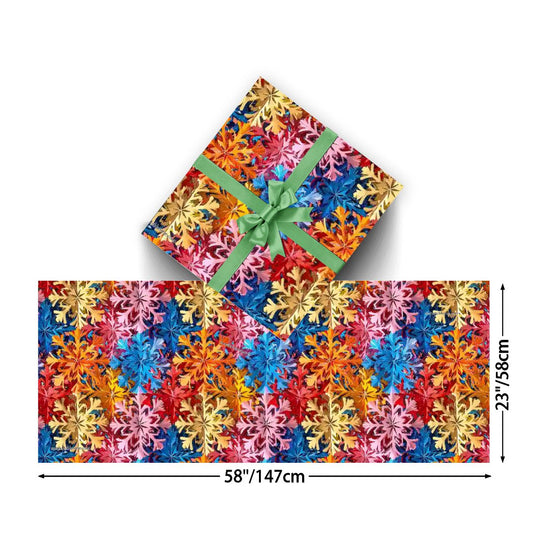 Psychedelic Snow Flakes 3 Pack Gift Wrapping Paper Sheets