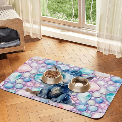 Baby Dragon, Waterproof Pet Food Mat