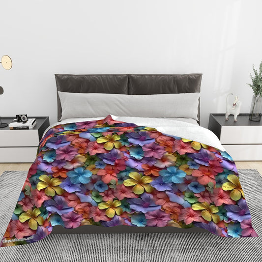 10 Beautiful Flower Designs, Soft Flannel Blanket