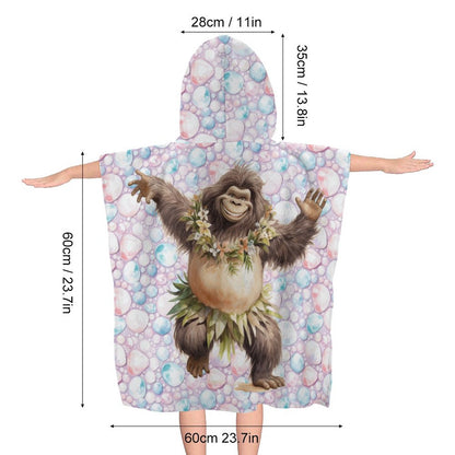 Dancing Bigfoot, Sasquatch, Terry Cloth Hooded Towel for Kids, Children