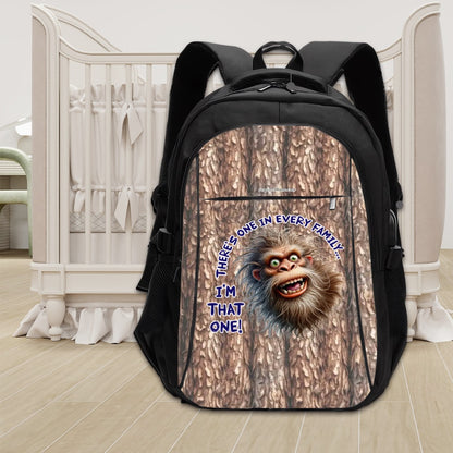 Bigfoot / Sasquatch "I'm that one.." Large Capacity, Oxford Travel, Laptop Bag with USB Charger