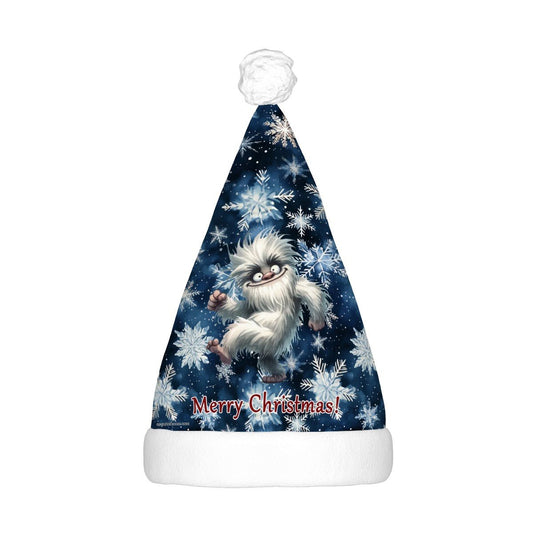 Cute Yeti, Adult Plush Santa Hat with Light