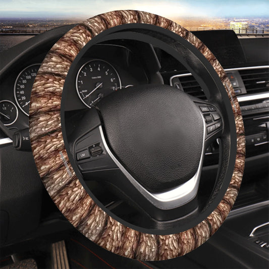 Tree Bark, Rugged Auto Steering Wheel Cover - 15"