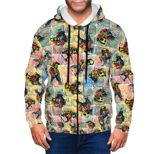 6 Awesome Alien Designs, Adult Zip Up Hoodie