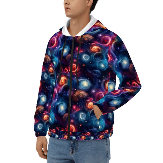 12 Galaxy Outer Space Designs, Adult Zip Up Hoodie