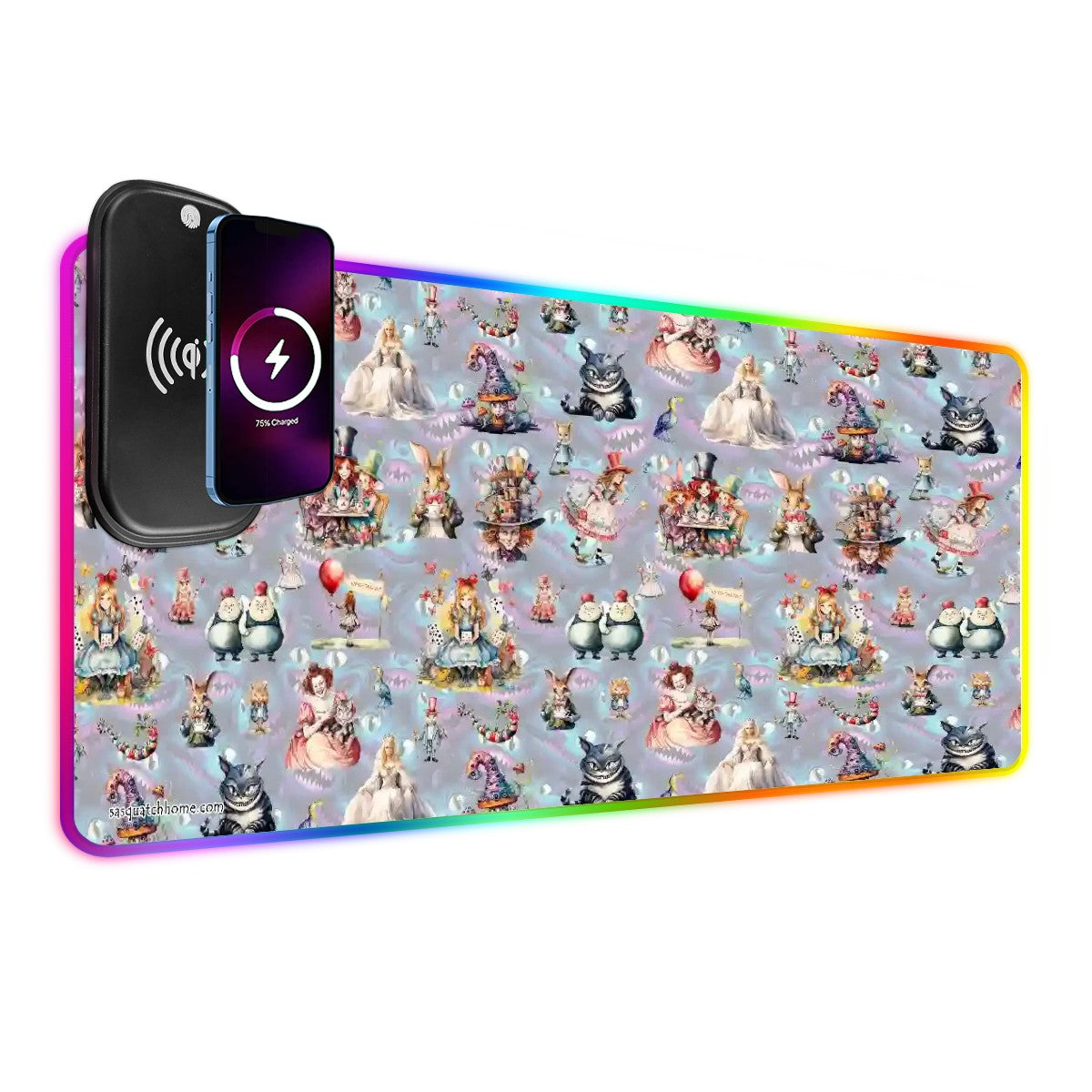 20 Misc Designs, Wireless Charging Gaming Mouse Pads / Mat With Lights - 2 Sizes