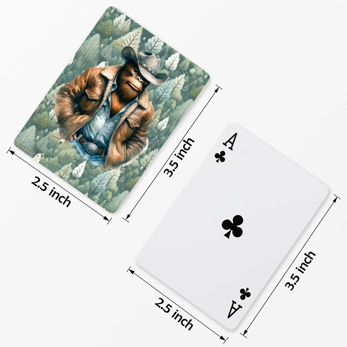 Cowboy Sasquatch, Bigfoot, Poker Playing Cards
