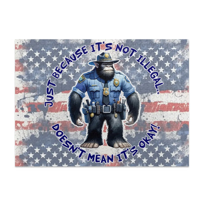 "Just Because It's Not Illegal" 500 Piece Wooden Sasquatch, Bigfoot, Jigsaw Puzzle