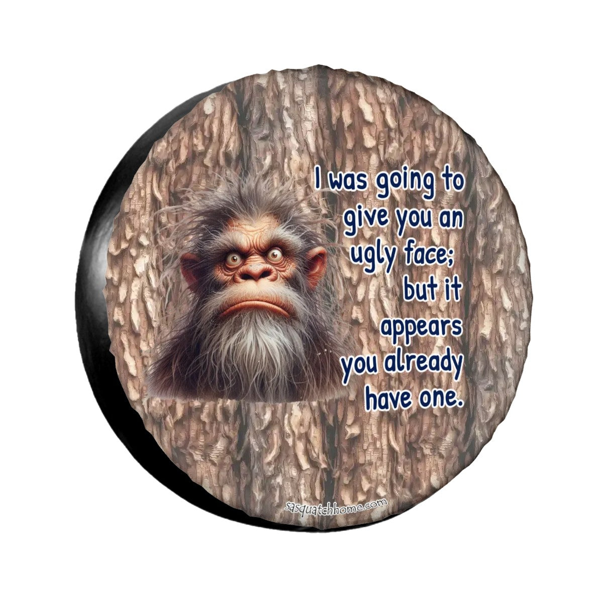 Ugly Face Sasquatch Bigfoot Tire Cover - Protect Your Spare with Style