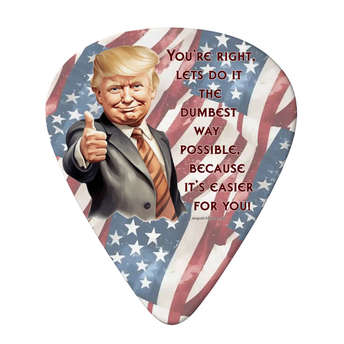 6 Guitar Picks with Keychain Snap Case- Donald Trump "You're right..." – 3 Thicknesses