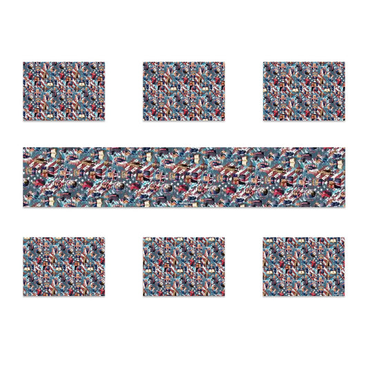 Donald Trump Themed Table Runner, Placemats Set 7 Pieces