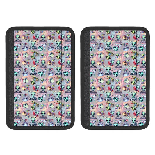 6 Alien Designs, Seat Belt Cover Pad For Adults 2 Pcs