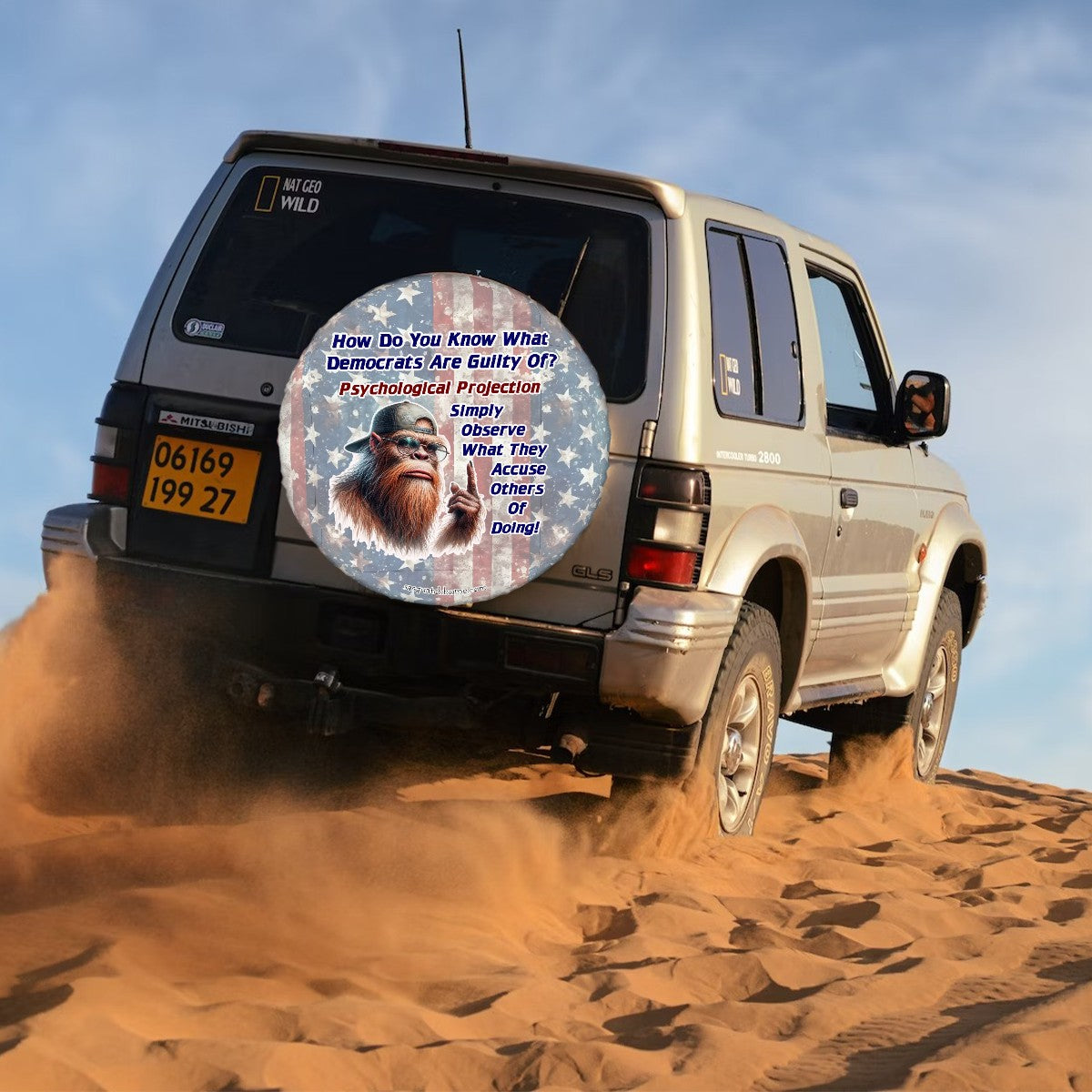 Psyc Projection Sasquatch Bigfoot Tire Cover - Protect Your Spare with Style