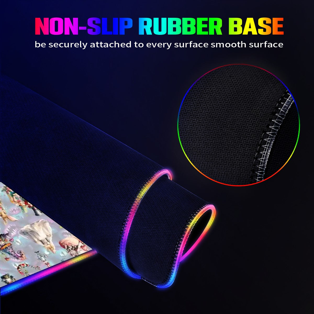 20 Misc Designs, Wireless Charging Gaming Mouse Pads / Mat With Lights - 2 Sizes