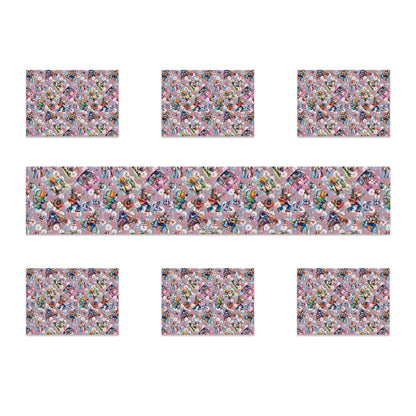 8 Patriotic Designs, Table Runner Placemat Set 7 Pieces