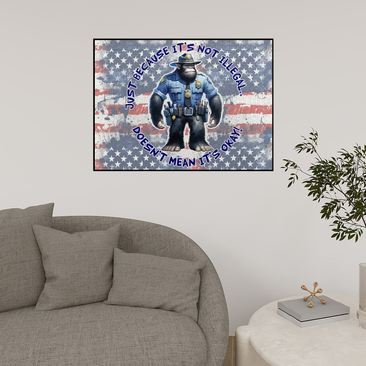 "Just Because It's Not Illegal" 500 Piece Wooden Sasquatch, Bigfoot, Jigsaw Puzzle