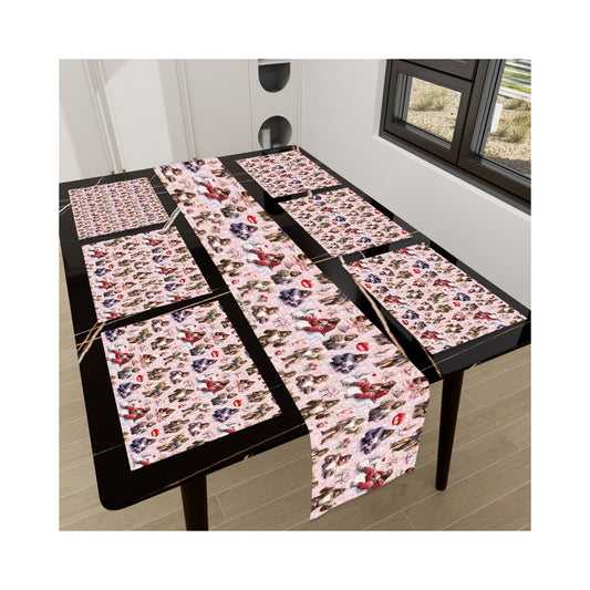 Sasquatch Awesome/Mythical Themed Table Runner, Placemats Set 7 Pieces